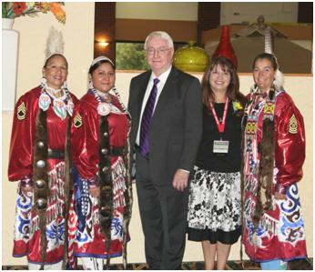 U.S. Attorney Crofts, Victim-Witness Coordinator Martinez and Native American Warrior Women, Courtesy of USAO Staff